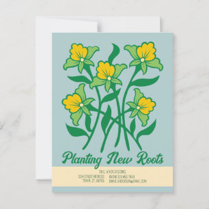 Planting New Roots CC1284 Moving Announcement Postcard