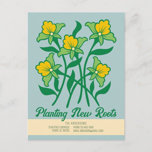 Planting New Roots CC1284 Moving Announcement Postcard (Front)