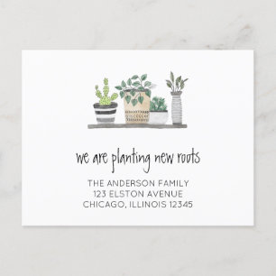 Planting New Roots New Address Moving Announcement Postcard