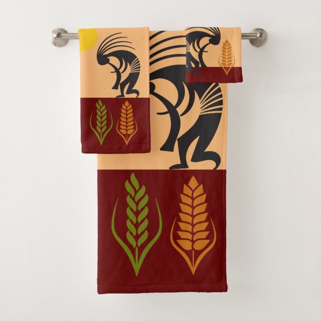 Planting the Seeds Springtime Kokopelli Bath Towel Set (Insitu)