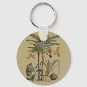 plAntique Tropical Palm Fruit Botanical Keychain