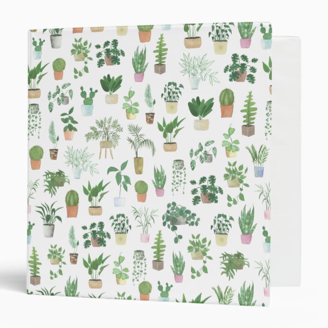 Plantita House Plants and Pots Pattern Binder (Front/Inside)