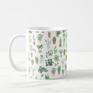 Plantita House Plants and Pots Pattern Tote Bag Coffee Mug