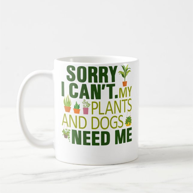Plants And Dog Lover Gardener Flower Lover Funny G Coffee Mug (Left)