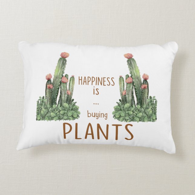 Plants and Flowers Accent Pillow (Back)