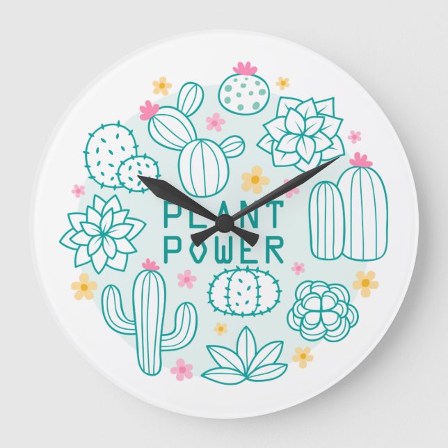 Plants and Flowers Large Clock (Front)