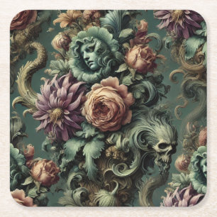 Plants and Pandemonium – Gothic Baroque  Square Paper Coaster