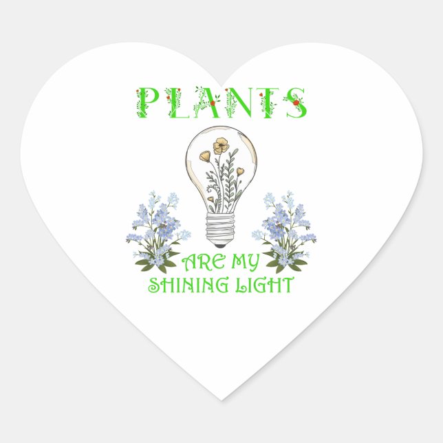 Plants Are My Shining Light - For-Me-Not Flowers Heart Sticker (Front)