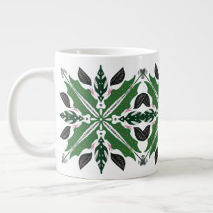 Plants Begonias Prayer Monstera Greenery Mandala Large Coffee Mug