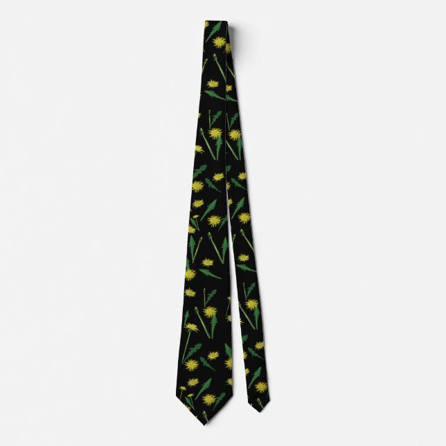 Plants, Dandellions Pattern Spring Art Tie (Front)