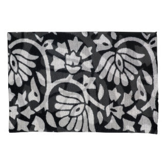 Plants, flowers, abstract black-white tablecloth. pillowcase