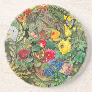 Plants & Flowers Sandstone Coaster