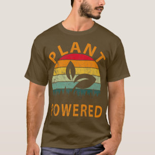 Plants Graphic Vegetarian Vegan Retro Plant Powere T-Shirt