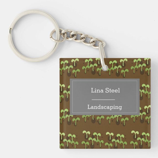 Plants in soil pattern  keychain (Front)