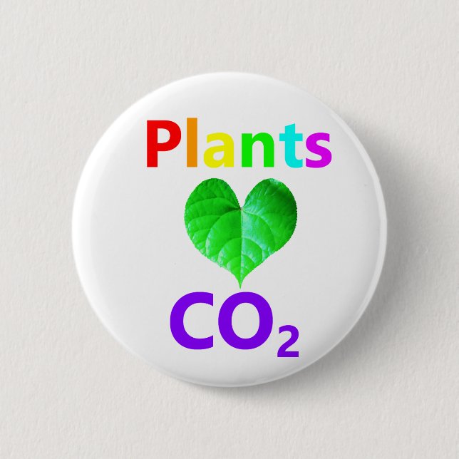 Plants Love CO2 2 Inch Round Button (Front)