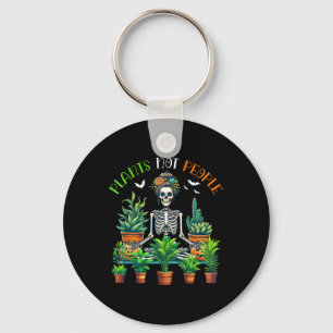 Plants Not People Costume Skeleton Yoga Funny Gard Keychain