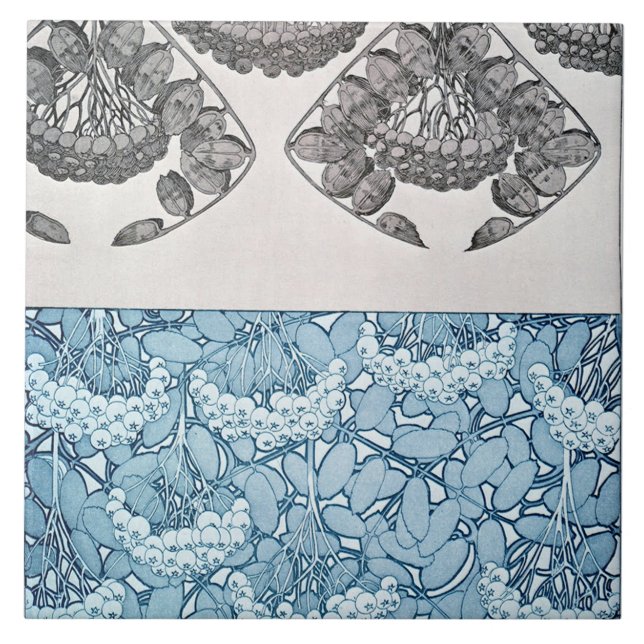Plants of Art Nouveau Style, Mucha Tile (Front)
