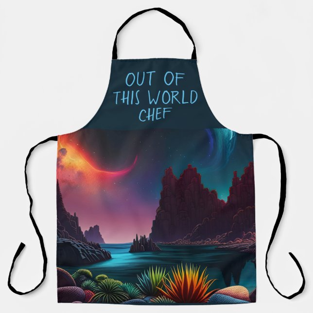 Plants on an Alien planet under stars  Apron (Front)