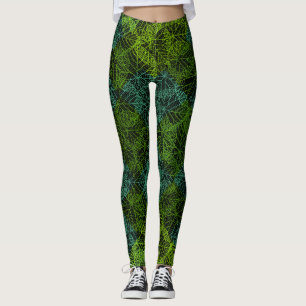 Plants pattern.11b Black BG Leggings