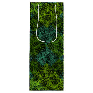 Plants pattern.11b Black BG Wine Gift Bag