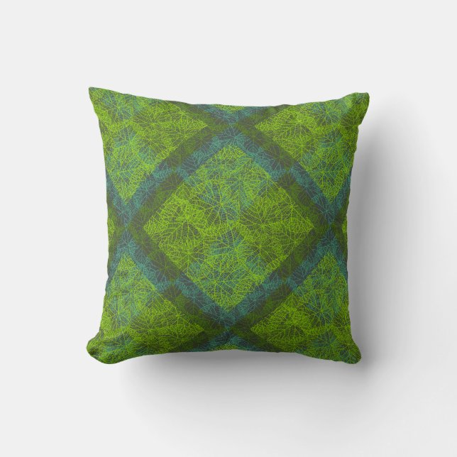 Plants pattern.12c DGrey BG Throw Pillow (Front)
