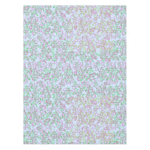 Plants pattern.14C Pink Floral Lblue BG Tablecloth