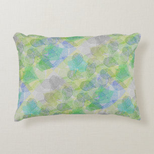 Plants pattern A02.b Leaves LGrey BG Accent Pillow