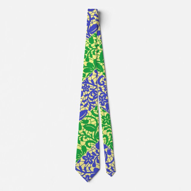 Plants pattern A06.b LYellow BG Tie (Front)