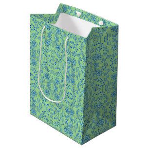 Plants pattern A08.b boho. lgreen BG Medium Gift Bag