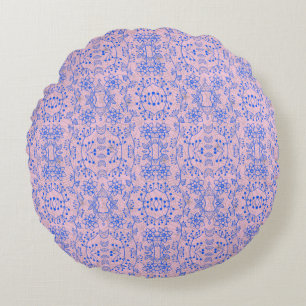 Plants pattern A08.b boho. lpink BG Round Pillow