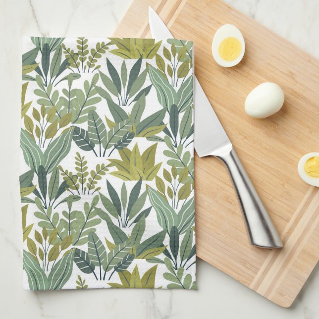 Plants pattern kitchen towel (Quarter Fold)