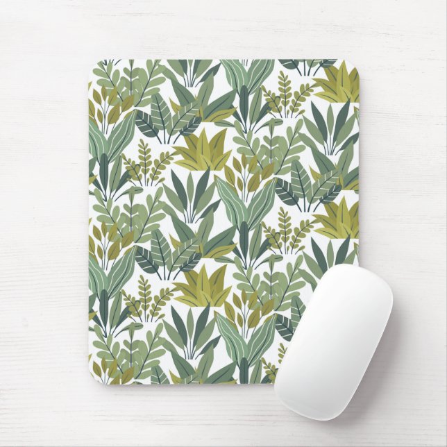 Plants pattern mouse pad (With Mouse)