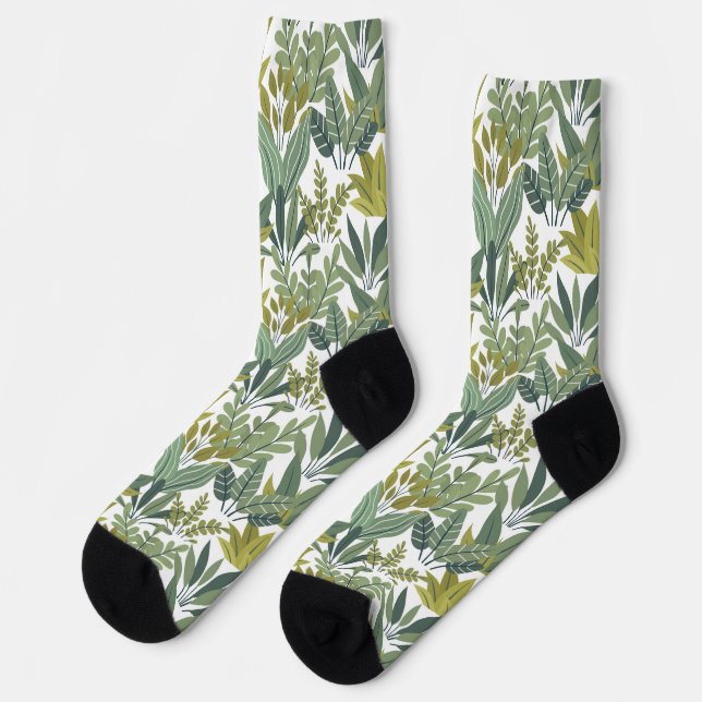 Plants pattern socks (Left)