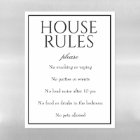 Feuille d'aimants Classic Simple White House Rules