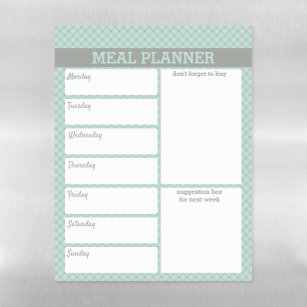 Plaque Aimantée Effaçable Planificateur de repas et liste d'achats - Glace à