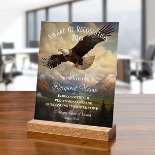 Plaque American Bald Eagle Corporate Award personn