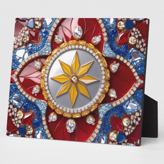 Plaque aux couleurs colombiennes Design moderne (Côté)