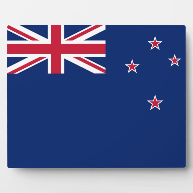 Plaque avec drapeau de la Nouvelle-Zélande (Devant)