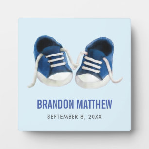 Plaque Bébé Basket Bleue, Chaussures Bébé Photo