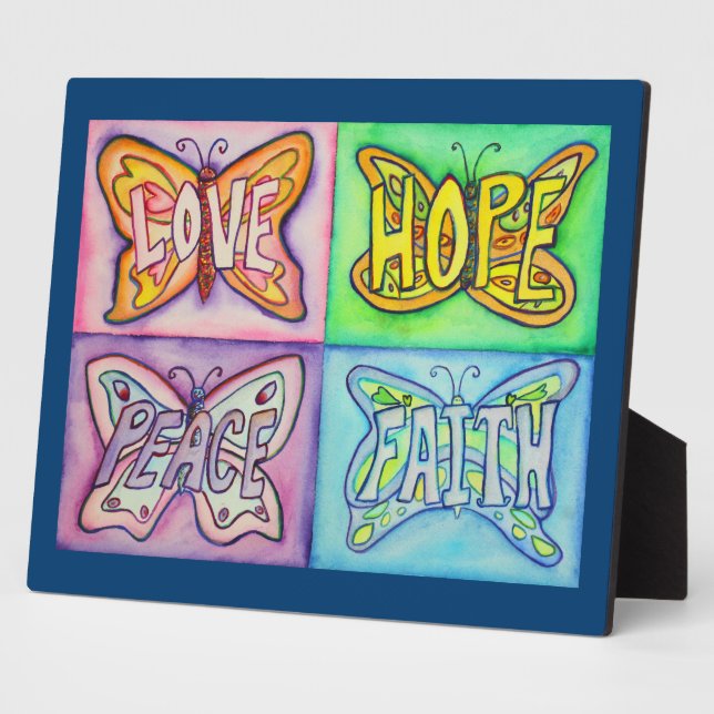 Plaque cadeau de peinture à quatre mots papillon a (Côté)