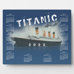 Plaque Calendrier bleu Titanic 2022 RMS