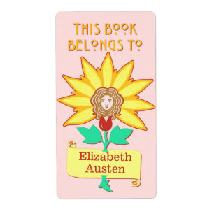 Plaque Ce livre appartient à Art Nouveau Flower