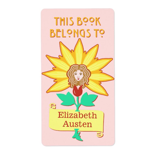 Plaque Ce livre appartient à Art Nouveau Flower (Devant)