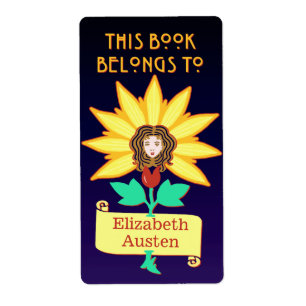 Plaque Ce livre appartient à Art Nouveau Flower