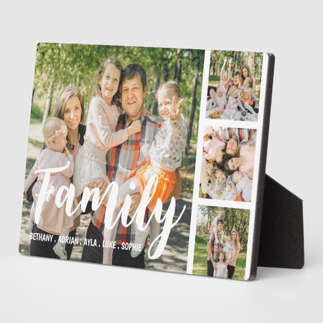 Plaque Collage photo Customisée à la famille (Côté)