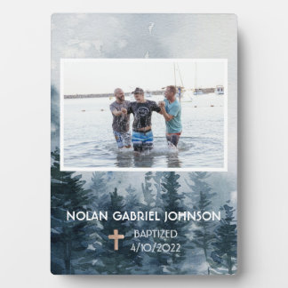 Plaque commémorative du baptême chrétien du garçon