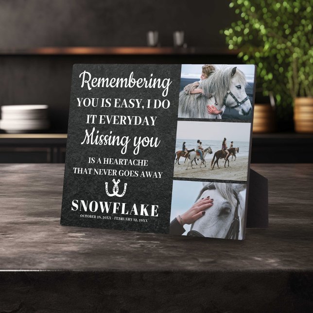 Plaque commémorative équine avec photo et citation (Créateur téléchargé)