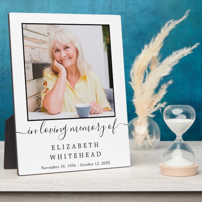 Plaque commémorative simple photo à la mémoire de  (Côté)