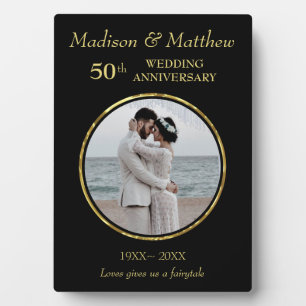 Plaque d'anniversaire en or et en noir