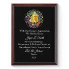 Plaque d'appréciation des membres de l'église